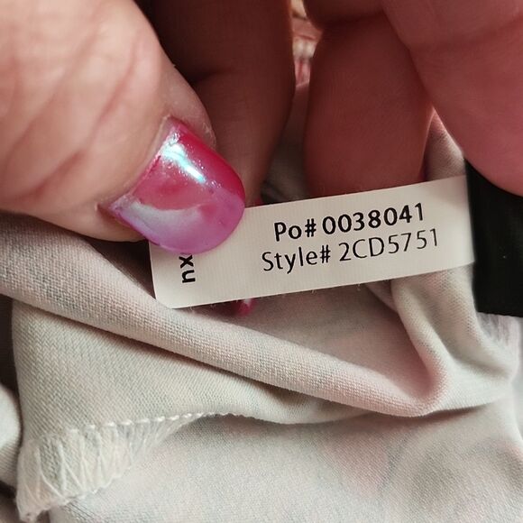 Boston Proper Reflecting Scrolls Wide Leg Palazzo Pants, Peach Gold Pink, XS - Picture 9 of 10